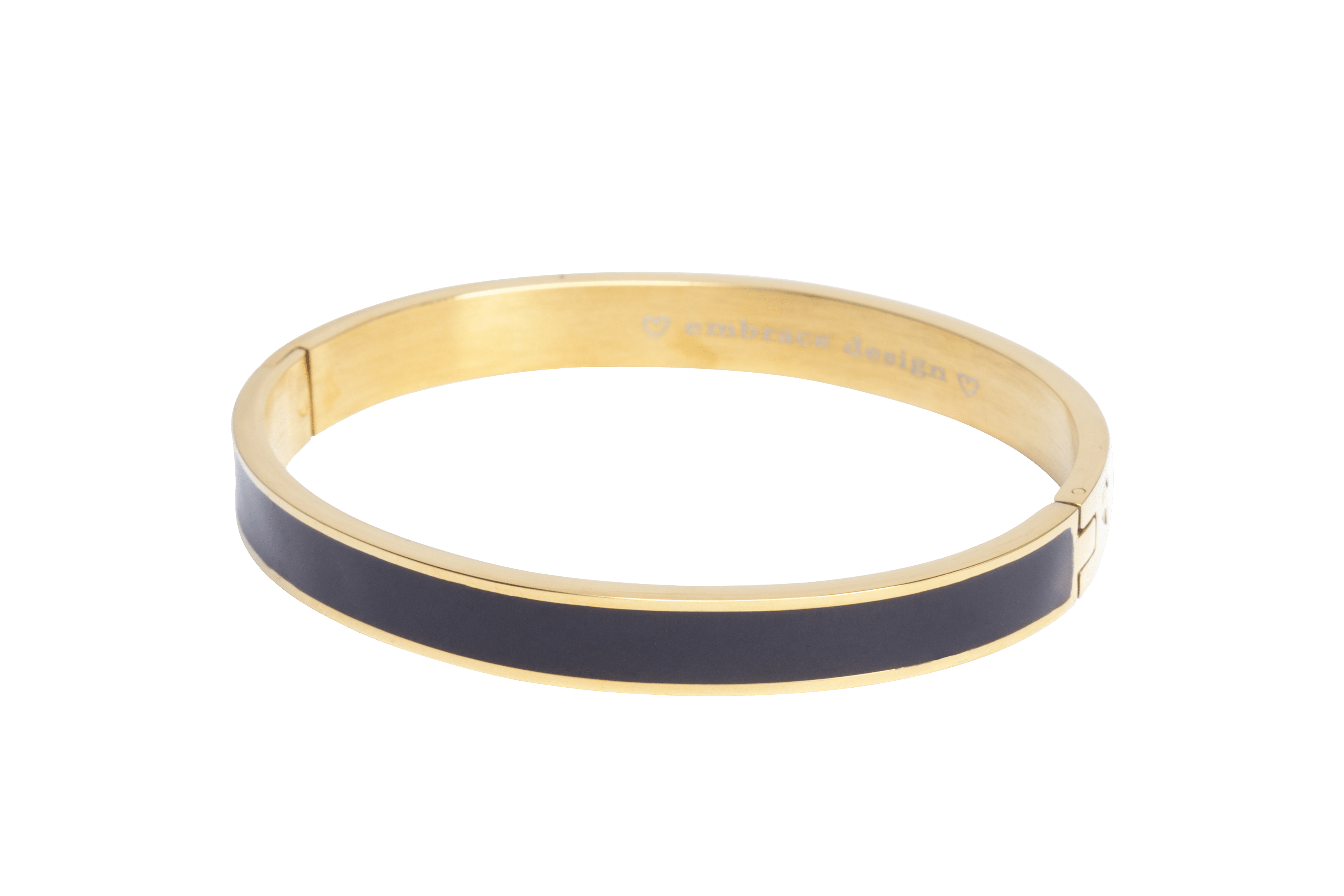 Alexia | Gouden bangle armband voor dames met zwarte binnenkant van Embrace Design